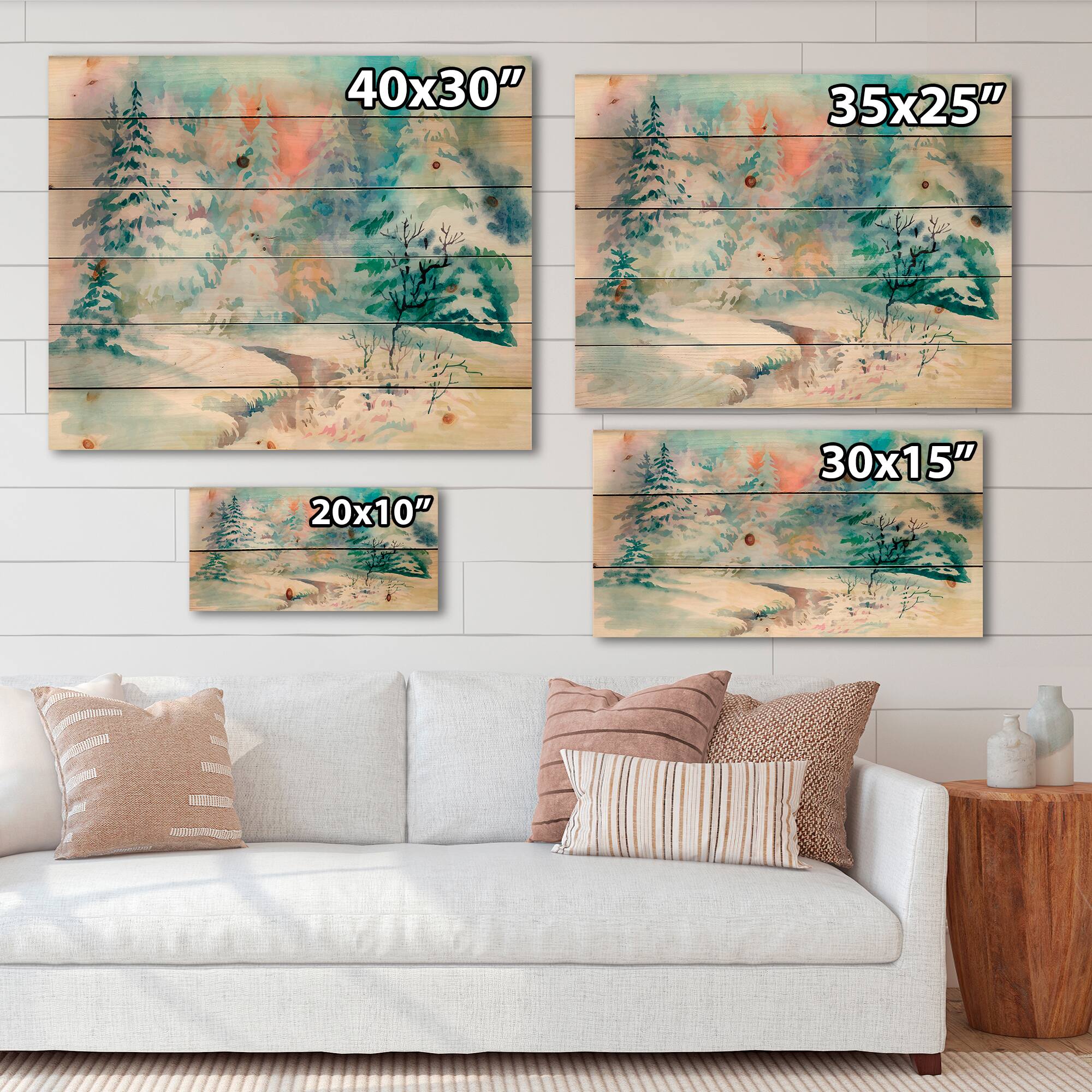 Designart - Winter Landscape With Snowy River I